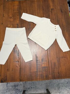 Little Planet by Carter’s 12M Organic Cotton Cream Knit 2 Piece Set